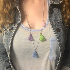 Pastel Tassel Long Necklace